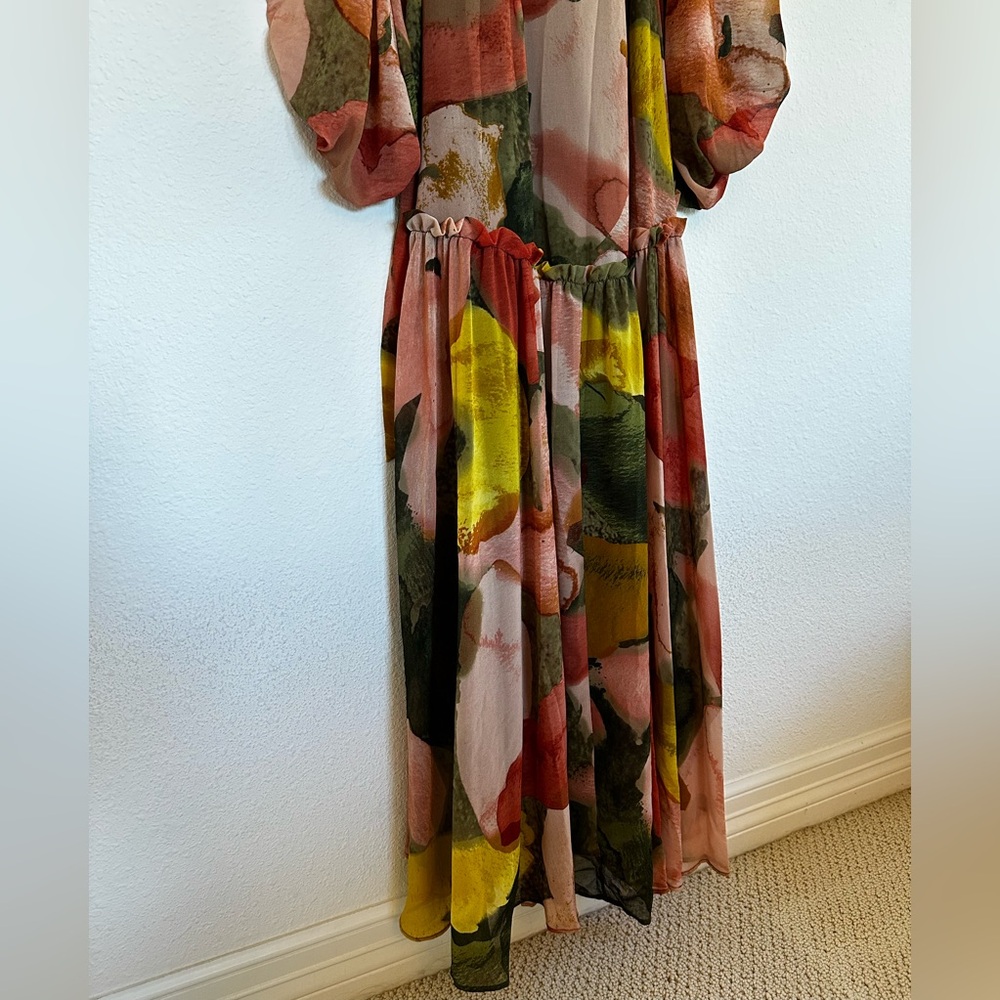 Anthropologie colorful maxi formal wrap dress - Picture 5 of 9